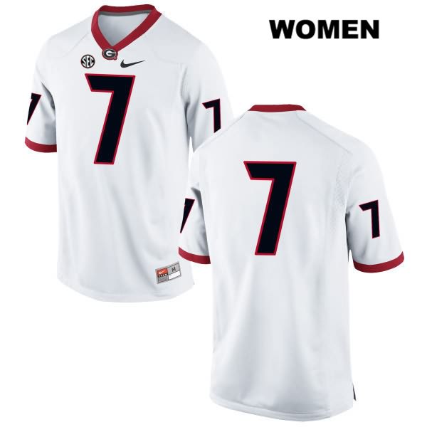 Georgia Bulldogs Women's Lorenzo Carter #7 NCAA No Name Authentic White Nike Stitched College Football Jersey LFC2356YE